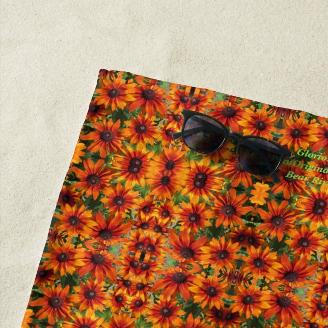 Gloriosa Gänseblümchen-rustikale Farben, mittleres Strandtuch (Beispiel)