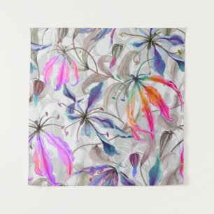 Gloriosa Lily Blume: Elegantes Wasser Wandteppich