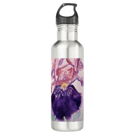 Glorioues Lila Iris Aquarellmalerei Edelstahlflasche