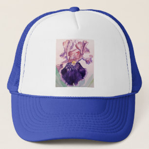 Glorioues Lila Iris Aquarellmalerei Truckerkappe