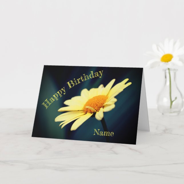 Glorious Daisy Blume Personalisiert Geburtstag Karte (Kleine Pflanze)