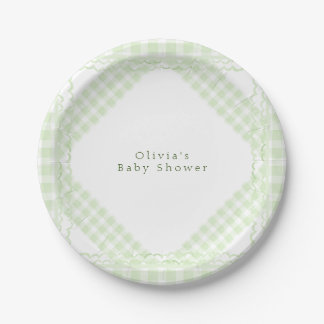 Glorious Green Gingham Pappteller