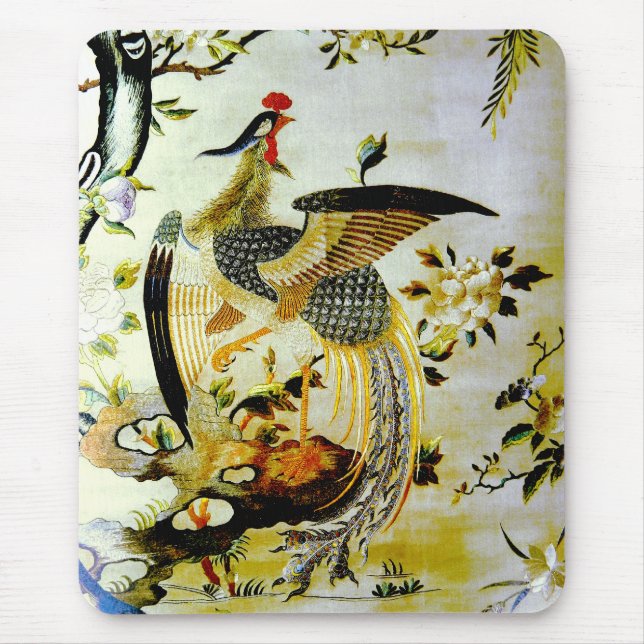 Glorious phoenix antique chinesische Stickerei Mousepad (Vorne)