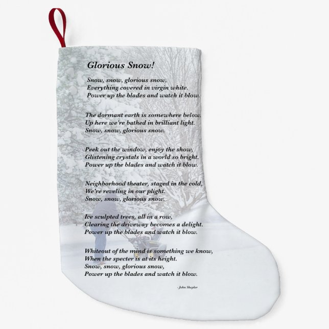 Glorious Snow Seasonal Gedicht Kleiner Weihnachtsstrumpf (Vorderseite)