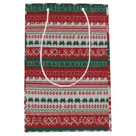 Glorious Tacky Ugly Christmas Sweater Design Mittlere Geschenktüte