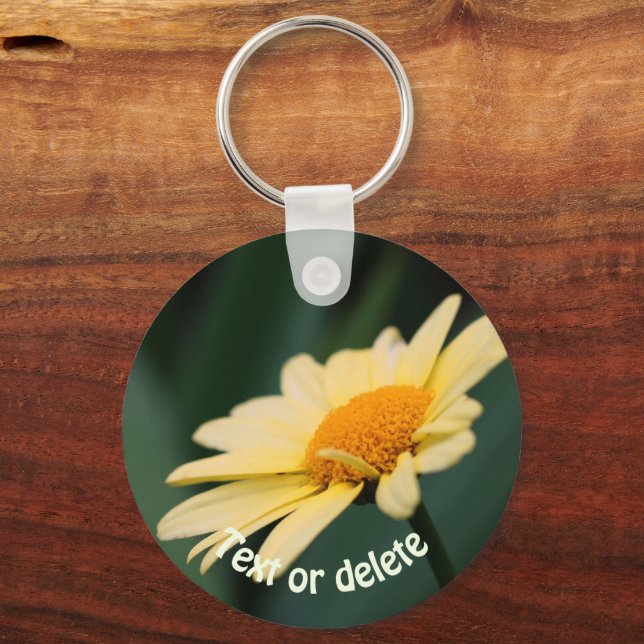 Glorious Yellow Daisy Blume Personalisiert Schlüsselanhänger (Vorderseite)