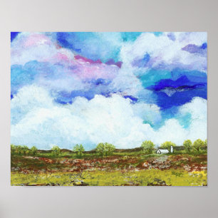 Glorreiche Abstrakte Landschaft Art Bauernhof Poster