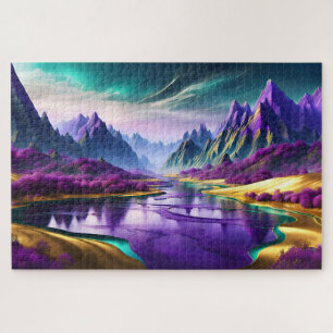 Glorreiche Lila und goldene Landschaft