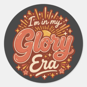 Glory-Ära Christlicher Glaube Retro-Religiös Runder Aufkleber