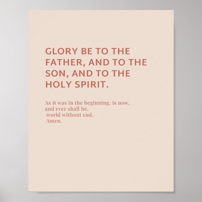 Glory Be Prayer Poster (Vorne)