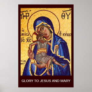 GLORY TO JESUS UND MARY POSTER