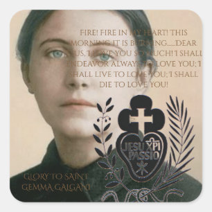 GLORY TO SAINT GEMMA QUADRATISCHER AUFKLEBER