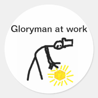 Gloryman at Work Runder Aufkleber