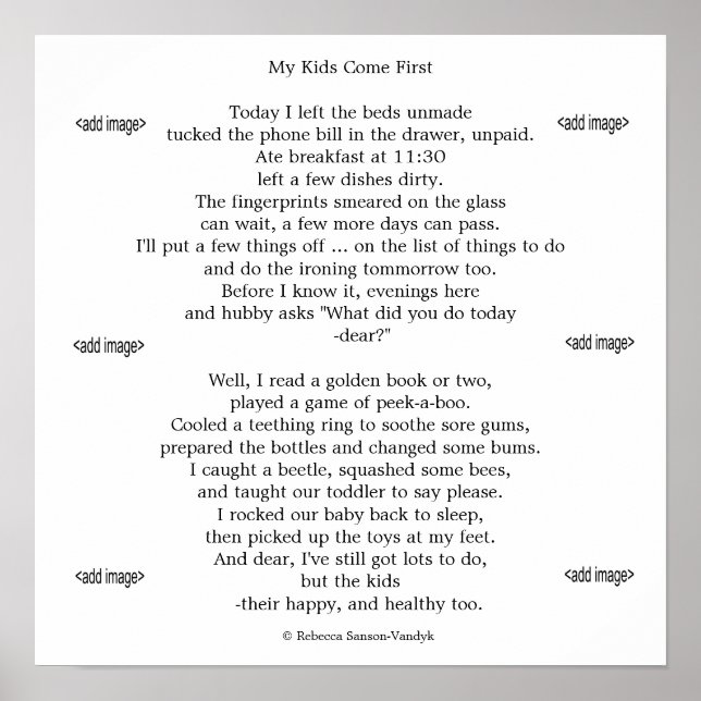 Gloss print photos of "your" children with poem poster (Vorne)