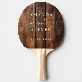 Gloss Stain Boards Couple Names with Wedding Tischtennis Schläger