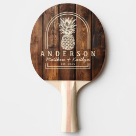 Gloss Stain Boards Pineapple Wedding Arch & Name Tischtennis Schläger