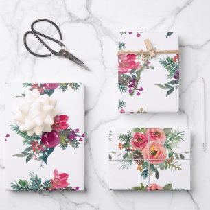 Glossfarbene Weihnachtsdruckpapier für Blume Geschenkpapier Set