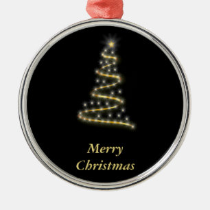 Glossgold Weihnachtsbaum schwarz Ornament Aus Metall