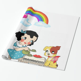 Glosswackelpapier, Vintage Katze Geschenkpapier