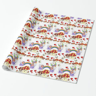 Glosswrapping Paper, Angel Butterfly Mushrooms Geschenkpapier