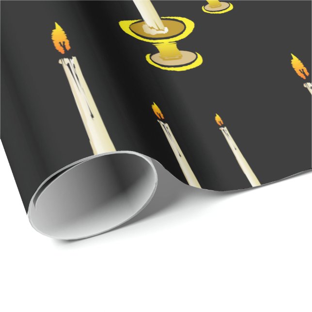 Glosswrapping Paper Black Candles Angel Geschenkpapier (Rolleneckpunkt)