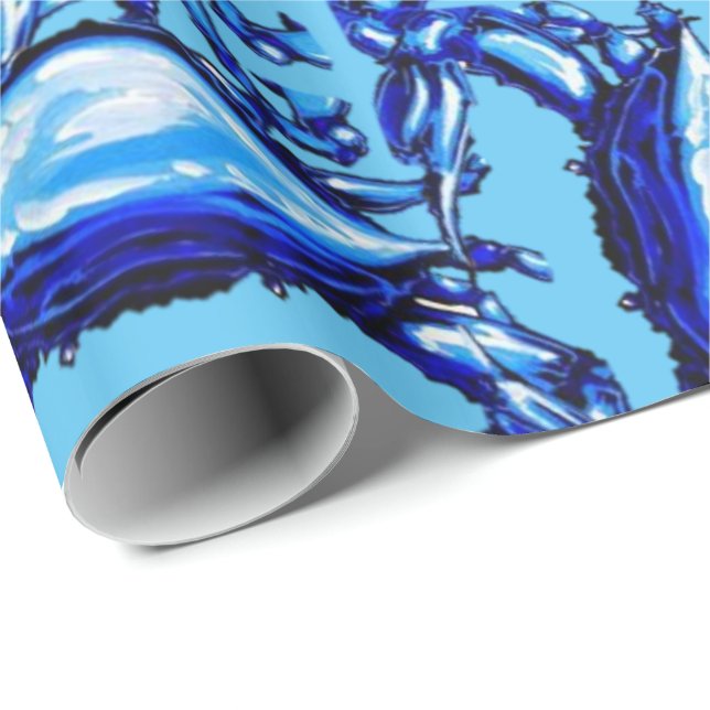 Glosswrapping Paper Blue Crabs Geschenkpapier (Rolleneckpunkt)