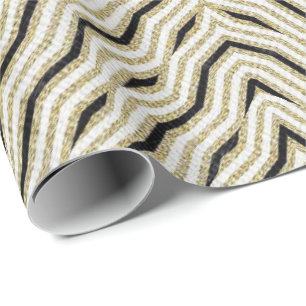 Glosswrapping Paper Gold Black Geschenkpapier