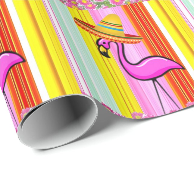 Glosswrapping Paper Pink Flamingo Geschenkpapier (Rolleneckpunkt)