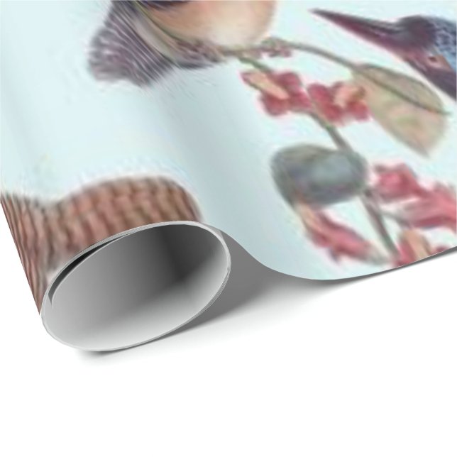 Glosswrapping Paper Vintag Bird Geschenkpapier (Rolleneckpunkt)