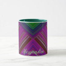 GLOSSY 3D brillant rose bleu vert ALESSANDRA ~ Mug