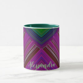 GLOSSY 3D brillant rose bleu vert ALESSANDRA ~ Mug
