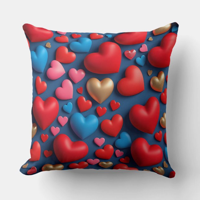 Glossy 3d herzen kissen (Vorderseite)