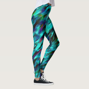Glossy angefärbt von cyan bis blau, und rote Fleck Leggings