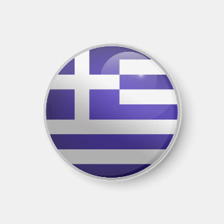 Glossy Circle Flag Griechenland Magnet