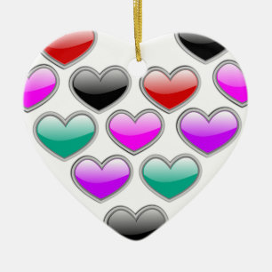 Glossy Colored Hearts Weihnachtsschmuck