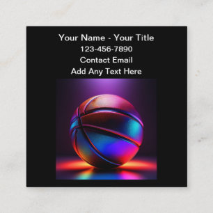 Glossy Cool Basketball Theme Visitenkarten Quadratische Visitenkarte