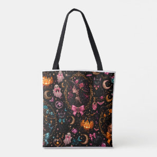Glossy Coquette Witch Halloween Tote Bag Tasche