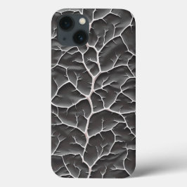 Glossy Dark Gray iPhone Case Branch Texture