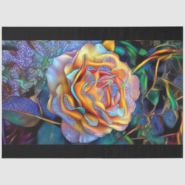 Glossy Einzigartige Rose Seidenpapier (Vorderseite)