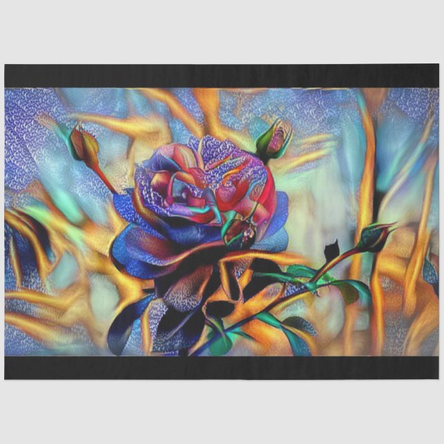 Glossy Elegante Einzigartige Rose Seidenpapier (Vorderseite)