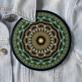 Glossy Fraktal rund um brillante Ornamente Button