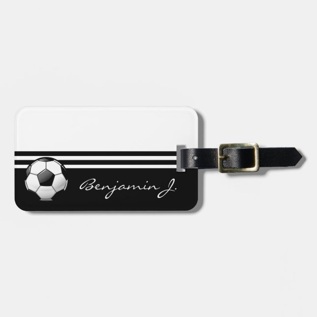 Glossy-Fußball Gepäckanhänger (Vorderseite horizontal)