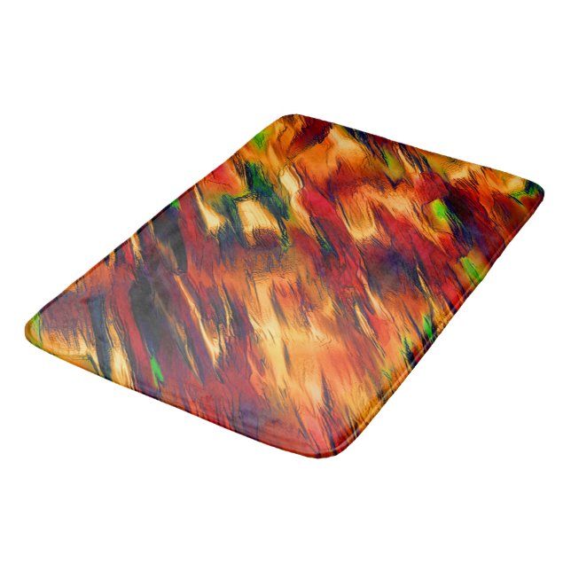 Glossy gefärbt von rot bis orange, ein wenig grün badematte (Schrägansicht)