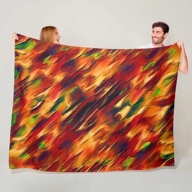 Glossy gefärbt von rot bis orange, ein wenig grün fleecedecke (Beispiel)