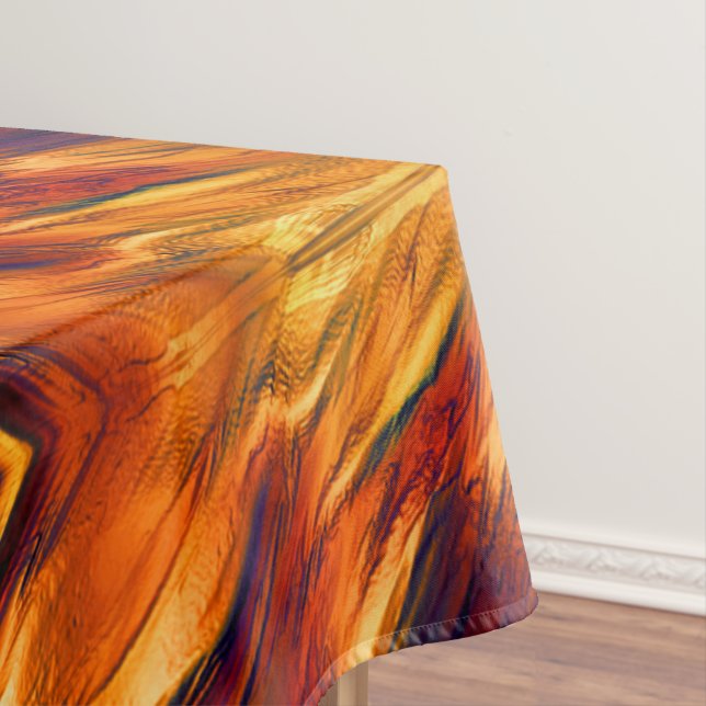 Glossy gefärbt von rot bis orange, ein wenig grün tischdecke (Beispiel)