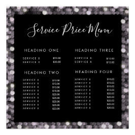 Glossy Glam Service Price List Menü Bearbeiten Dru Poster