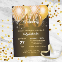 Glossy Gold Balloons Fabelhaftes 40. Geburtstags-P