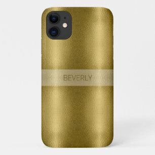 Glossy Gold Metal Textur mit Personalisiertem Name Case-Mate iPhone Hülle