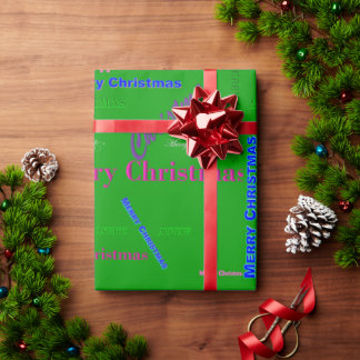 Glossy Green Christmas Wrapping Paper Roll Geschenkpapier