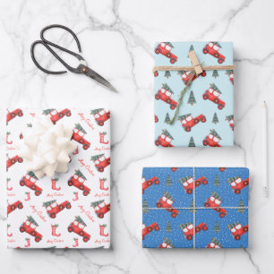 Glossy Kids Spaß Weihnachtswagen Geschenkpapier Set